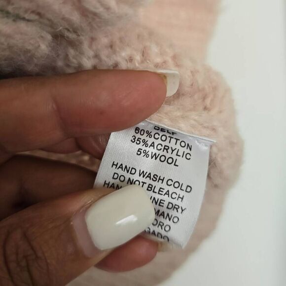 Easel Cropped Sweater Women's‎ Small Long Sleeve Crew Button Front Cardigan - Picture 5 of 8